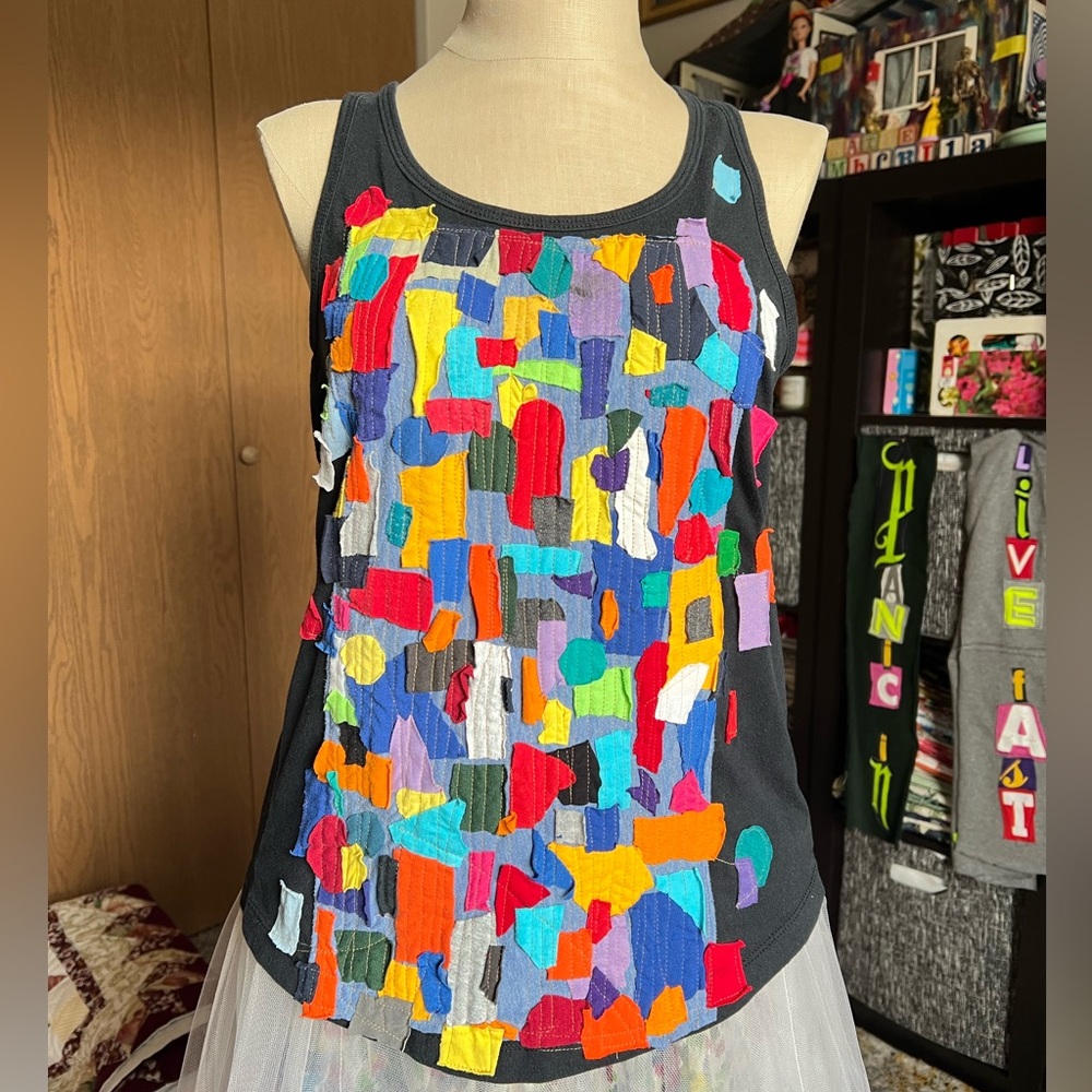 Tank Top Confetti Upcycled